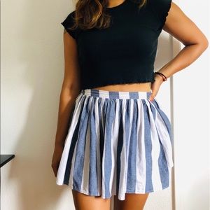 American Apparel Blue and White Striped Skirt